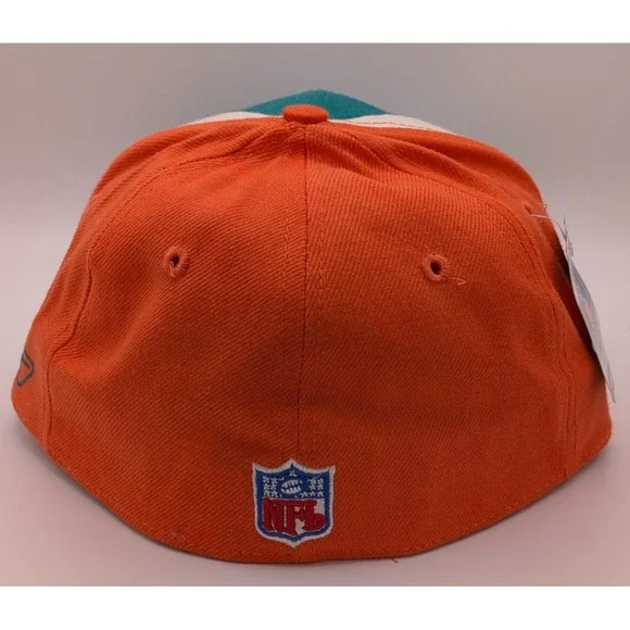 Deadstock Vtg Miami Dolphins Reebok Hat Men 7 1/2 NFL On Field Football 2002 NWT